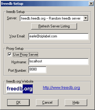 freedb Setup Dialog