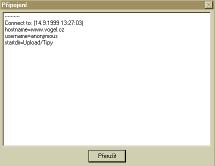 FTP - novΘ p°ipojenφ