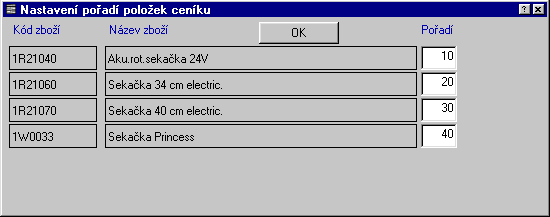 Nastavenφ po°adφ polo₧ek cenφku na Internetu