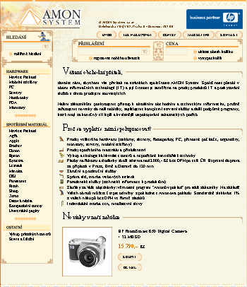 Ukßzka obrazovky obchodu AMONSystem.cz