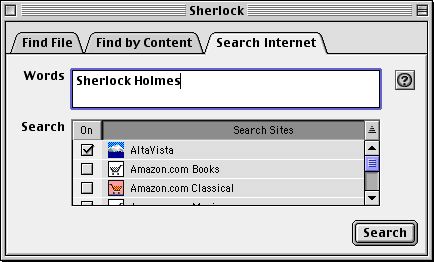 Search Internet with Sherlcok