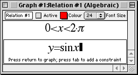 An algebraic window with two constraint fields