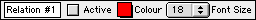 The parameter bar of a structural relation window