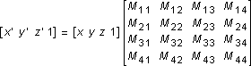 Transformation of a point with a 4×4 matrix