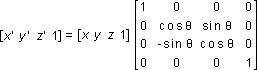 Matrix that rotates a point around the x-axis