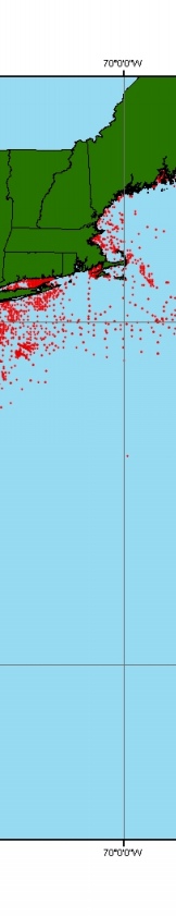 Map showing components data for the U.S. Atlantic Coast.