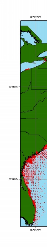 Map showing facies data for the U.S. Atlantic Coast.