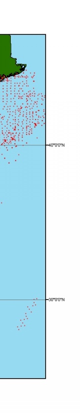 Map showing facies data for the U.S. Atlantic Coast.