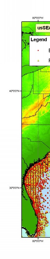 Map showing usSEABED Atlantic data.