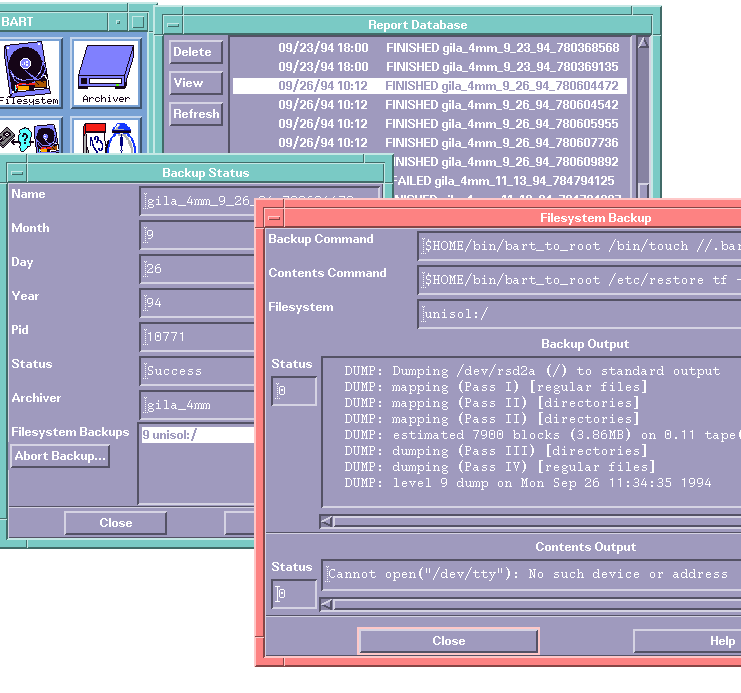 Image showing status reports