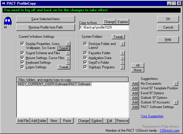 Save and Restore Windows Settings - PACT ProfileCopy