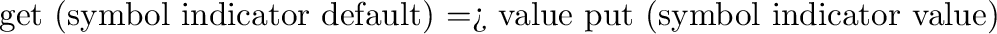 \begin{example}
{small, fast} car (list) => value
{small, fast} cdr (list) => value
\end{example}