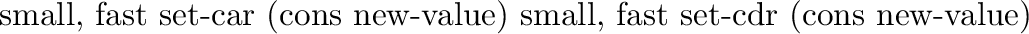 \begin{example}
assoc (item alist) => cons-or-nil
assq (item alist) => cons-or-nil
member (item list) => cons-or-nil
memq (item list) => cons-or-nil
\end{example}